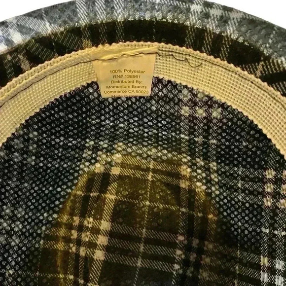 Momentum Men's Polyester Plaid Fedora Hat Black-white Strip Print - Picture 5 of 9